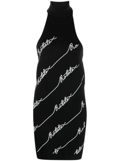 ROTATE BIRGER CHRISTENSEN sequin logo-embellished halterneck minidress