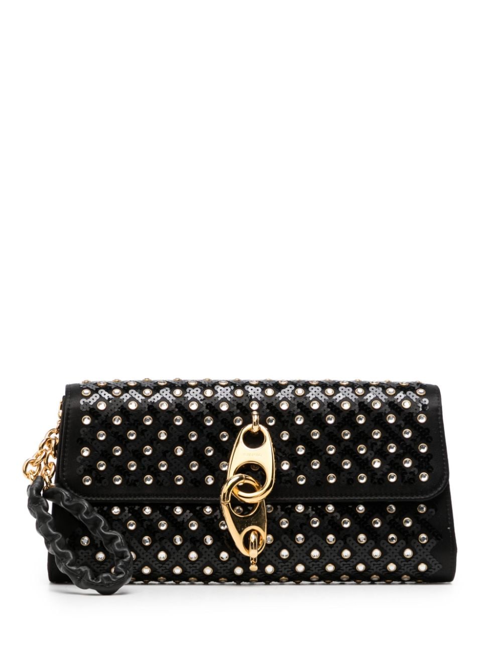 Studded Embroidered Clutch Purse