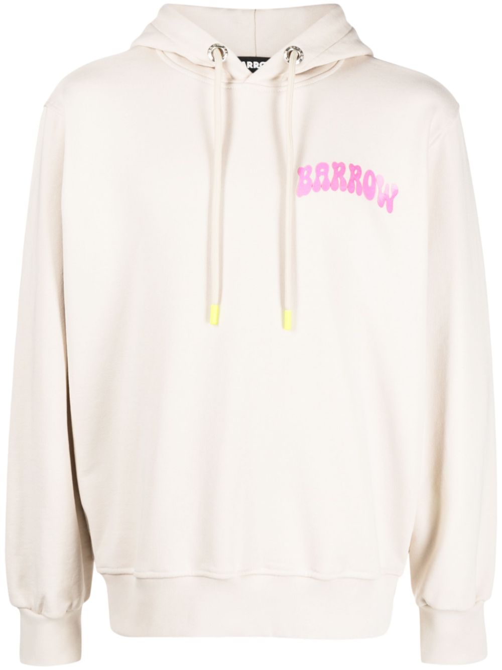 BARROW logo-print cotton hoodie - Neutrals