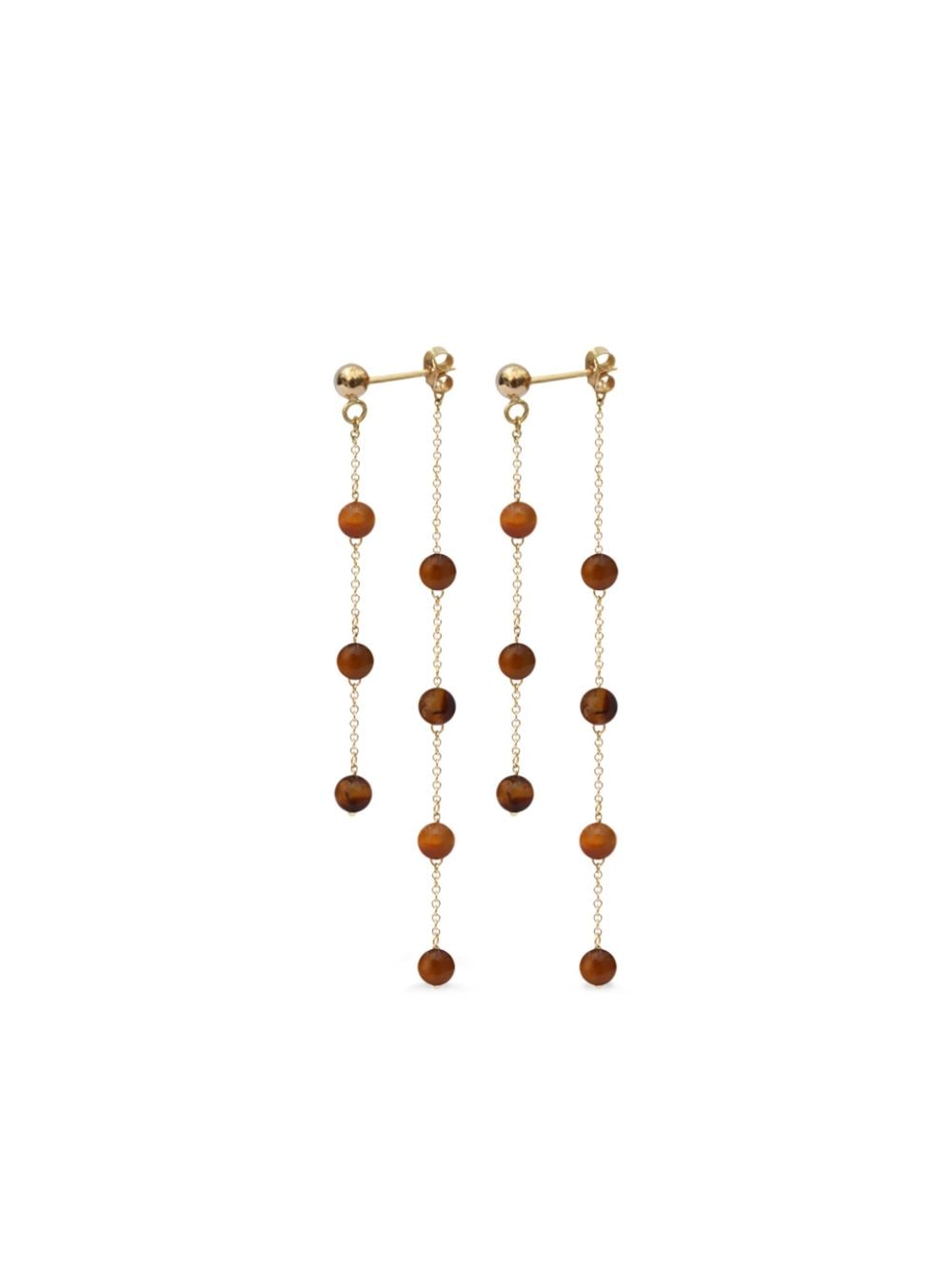 Shop The Alkemistry 18kt Recycled Yellow Gold Brown Sugar Tiger Eye Earrings In 金色