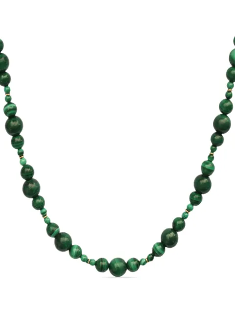 THE ALKEMISTRY 18kt recycled yellow gold Matcha malachite beaded necklace