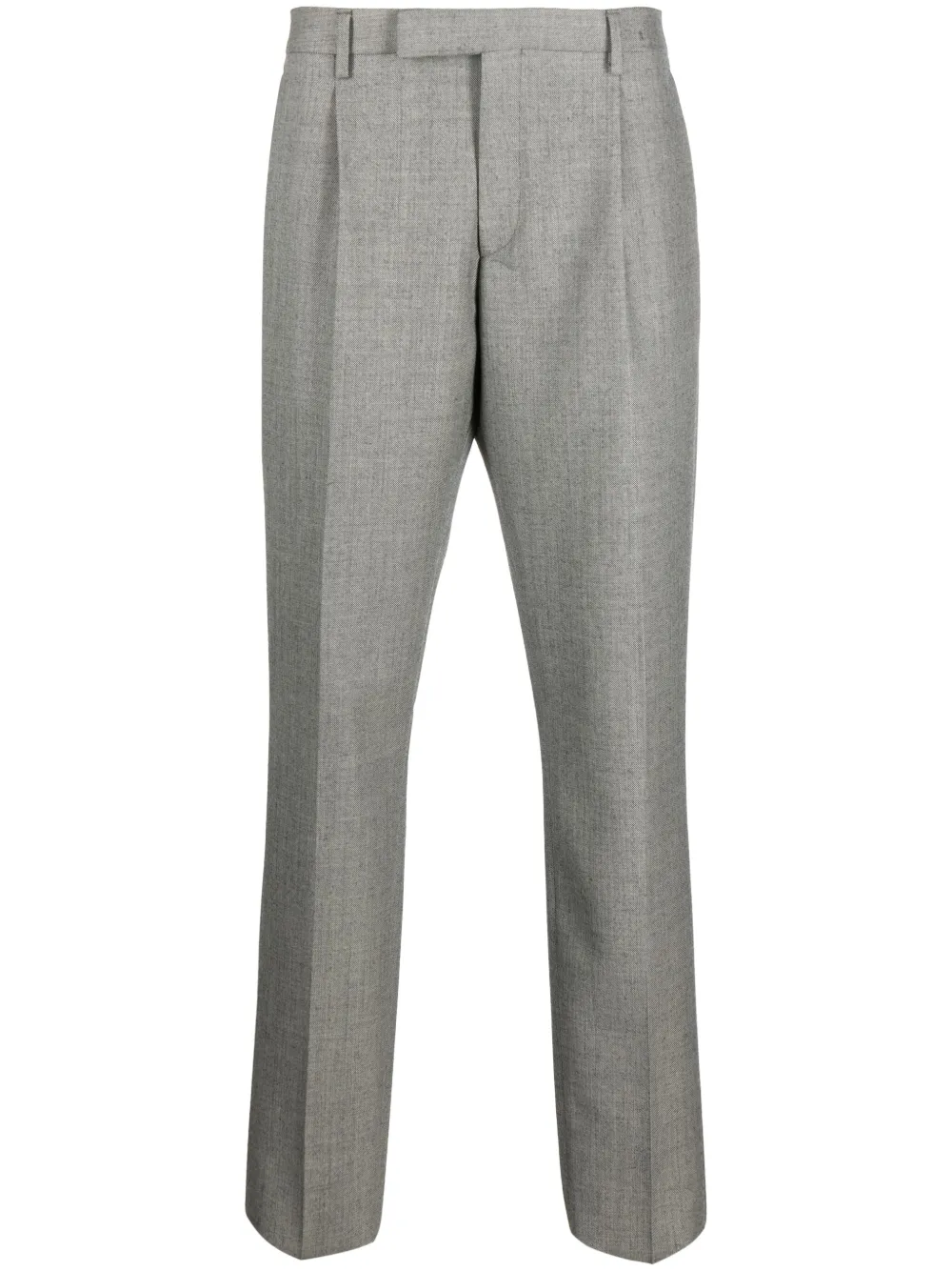 Lardini Single-pleat Wool Tailored Trousers In Black