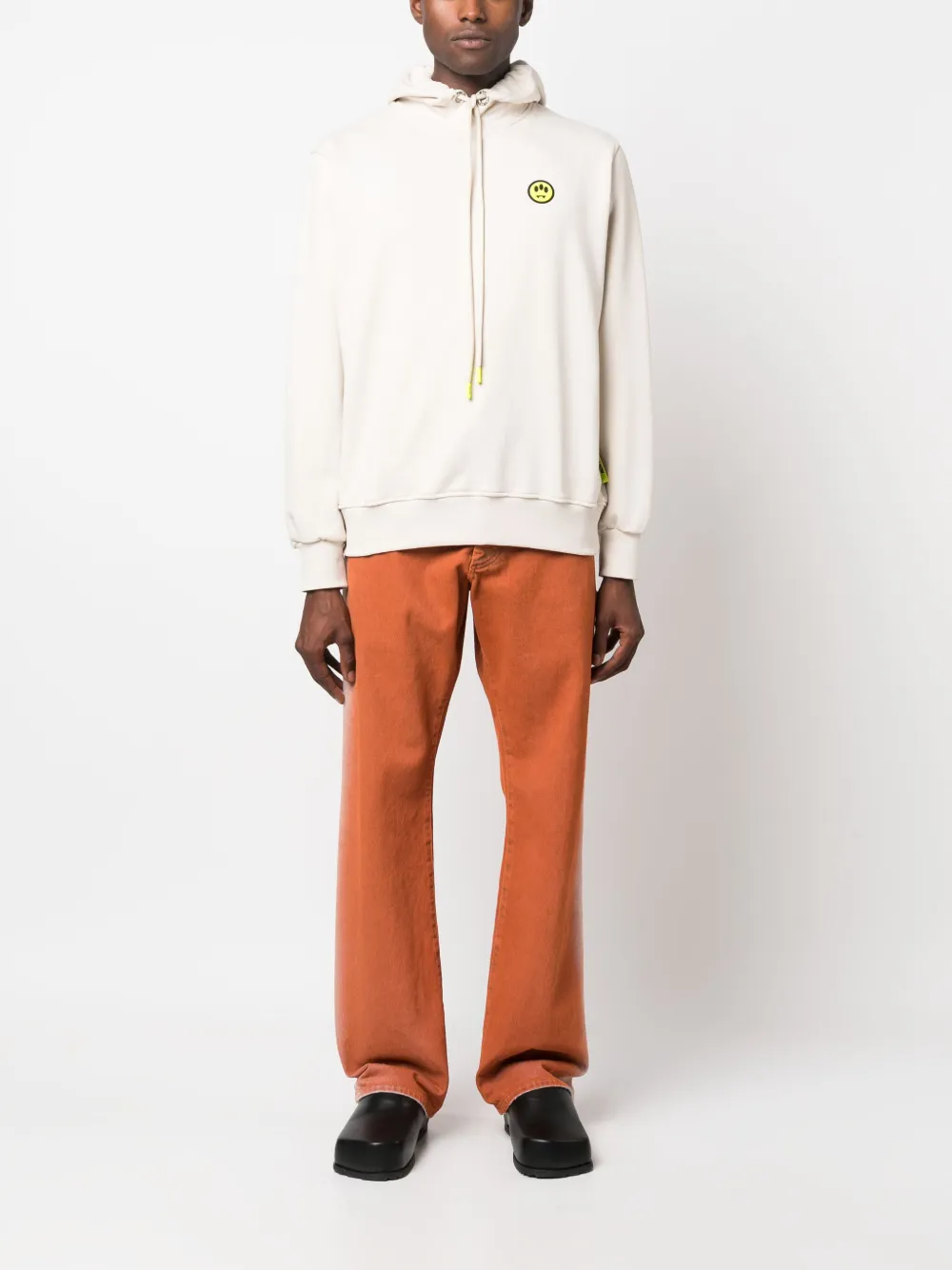 BARROW logo-print cotton hoodie - Beige