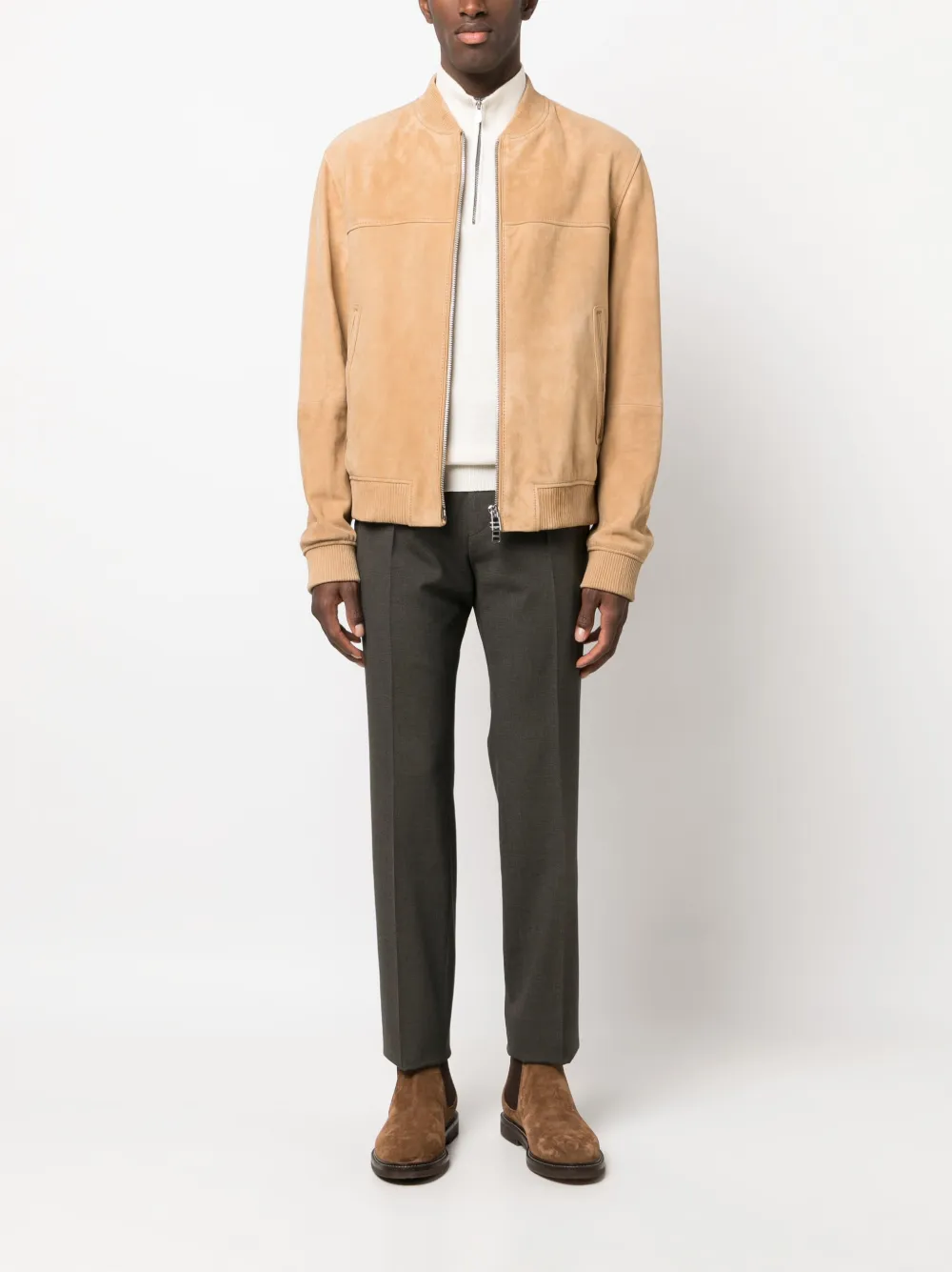 BOSS mid-rise tapered tailored trousers - Groen