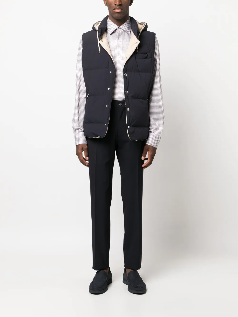 BOSS mid-rise tapered tailored trousers - Blauw