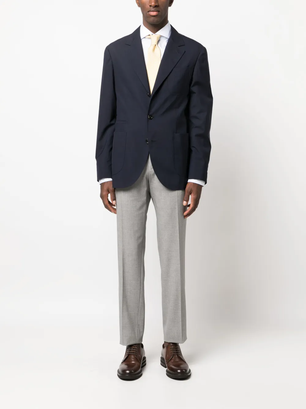 BOSS mid-rise tapered tailored trousers - Grijs