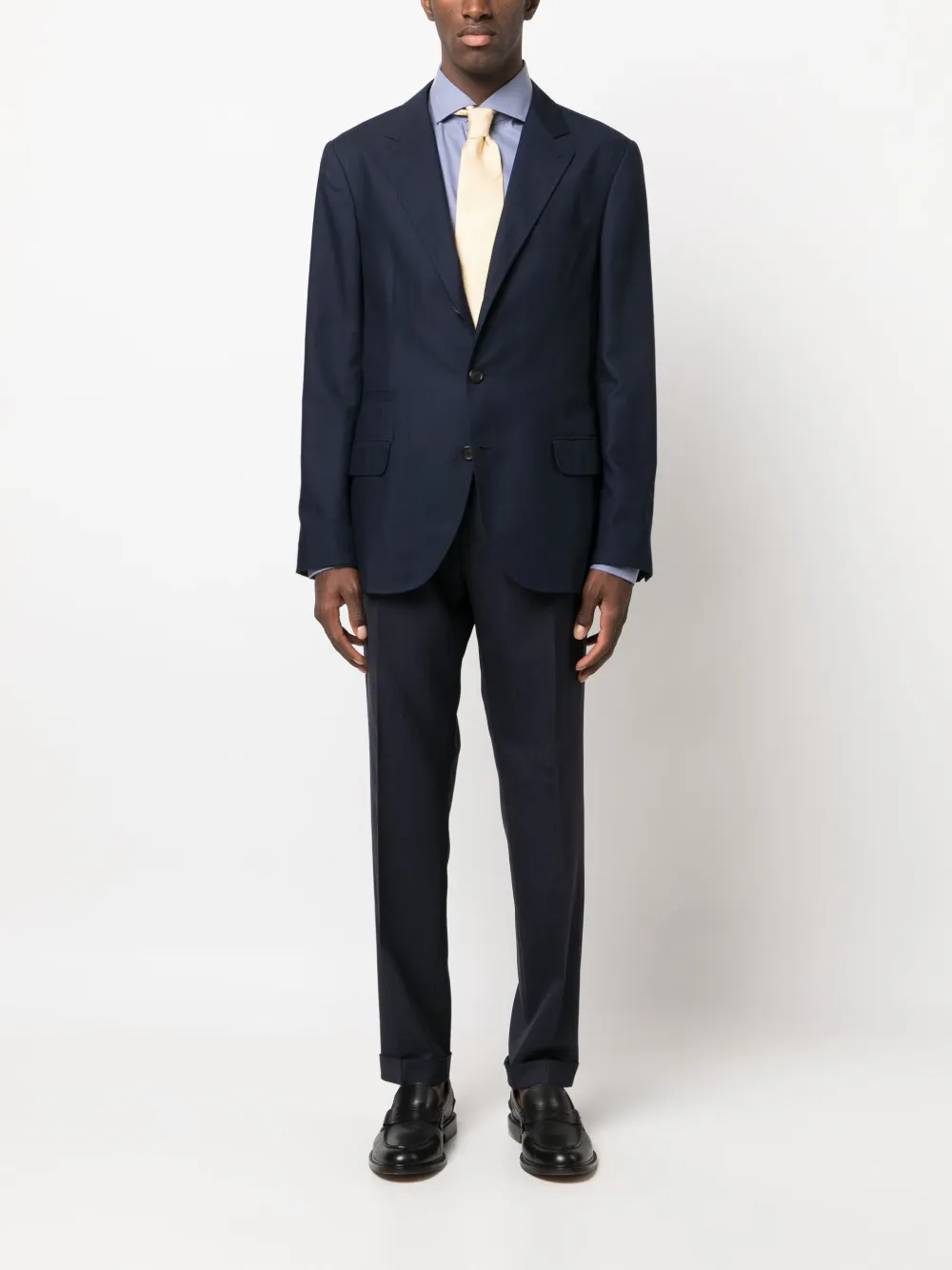 BOSS cutaway-collar long-sleeve shirt - Blauw