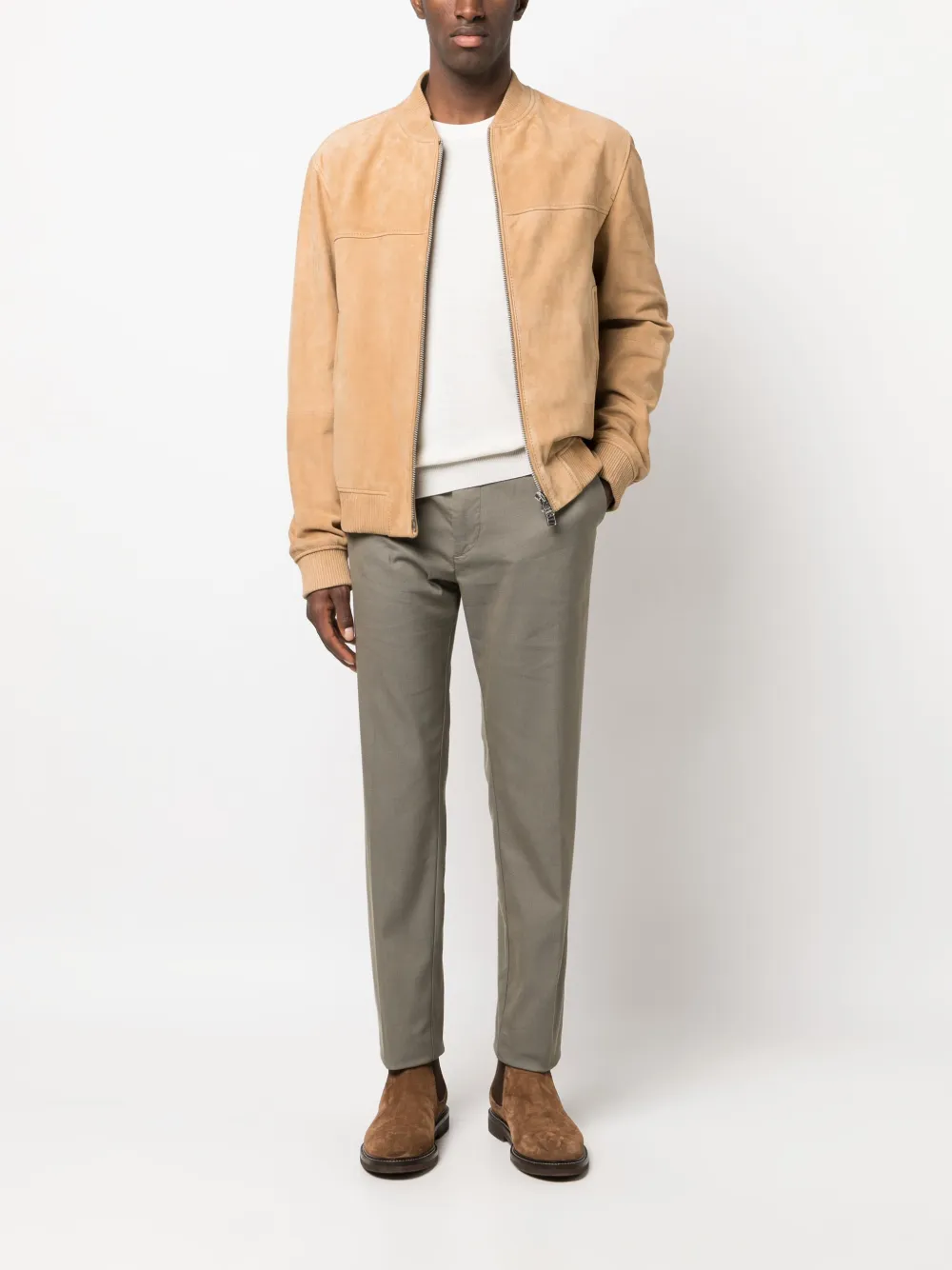 BOSS mid-rise cotton-blend chinos - Groen