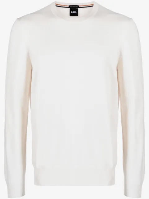 BOSS logo-embroidered cotton jumper 