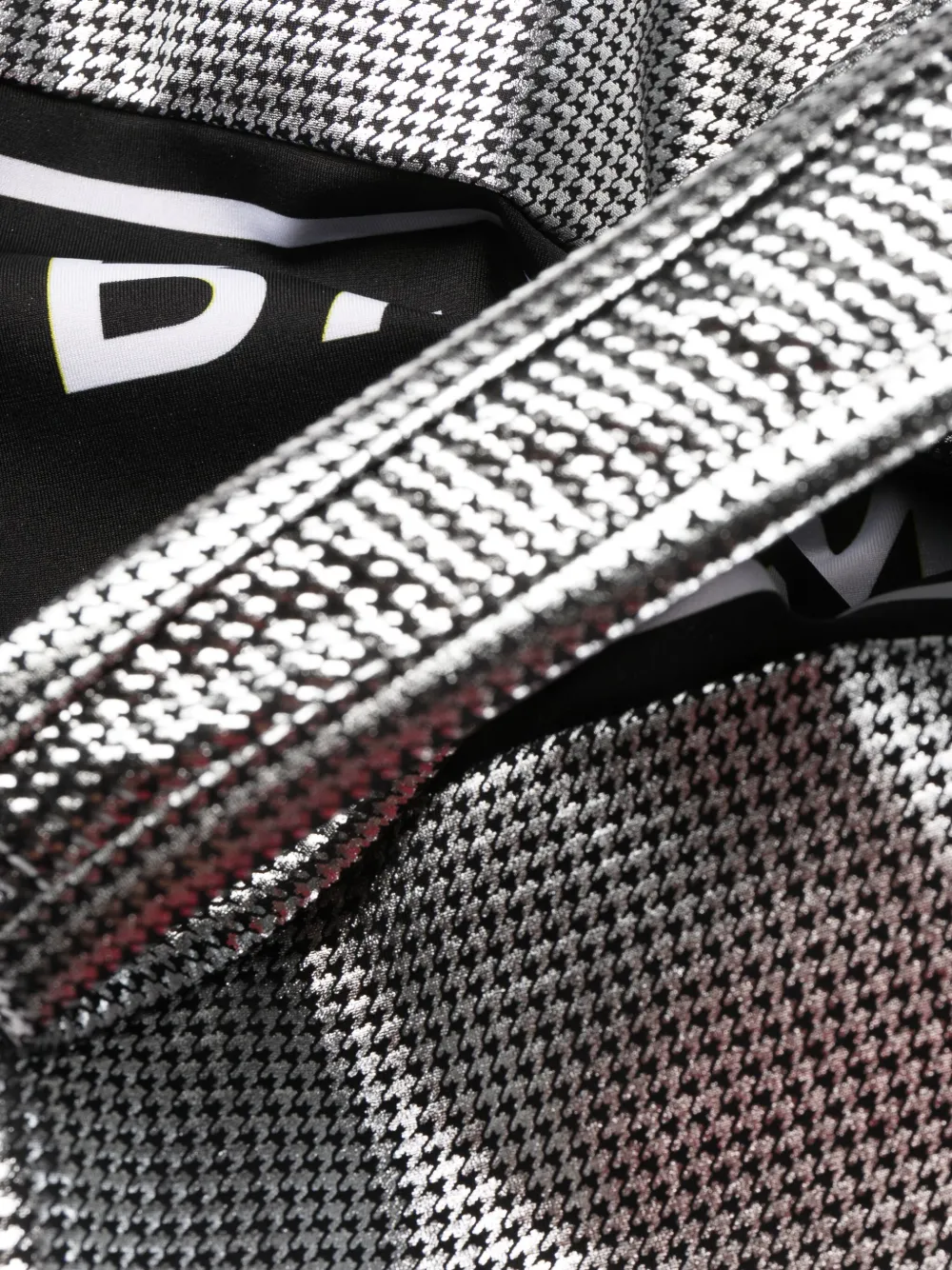 Balmain Logo-print Metallic-effect Swimsuit In Silber