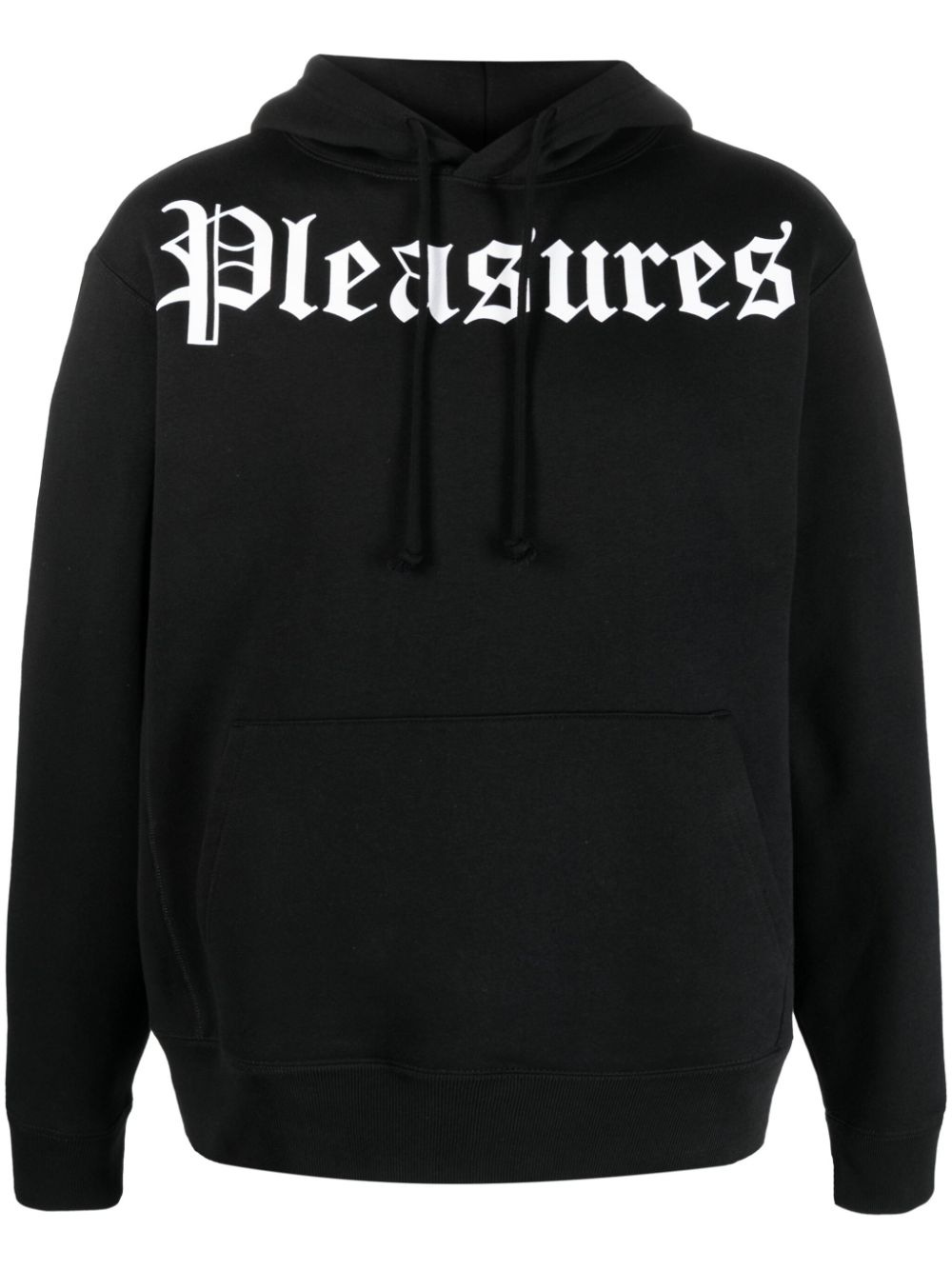 Pleasures logo-print drawstring hoodie - Black