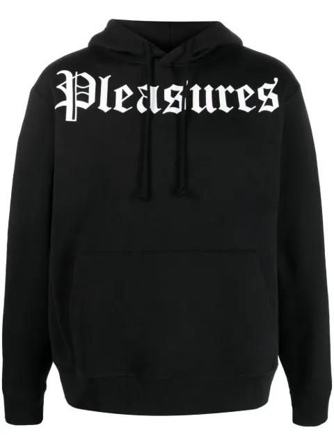 Pleasures logo-print drawstring hoodie