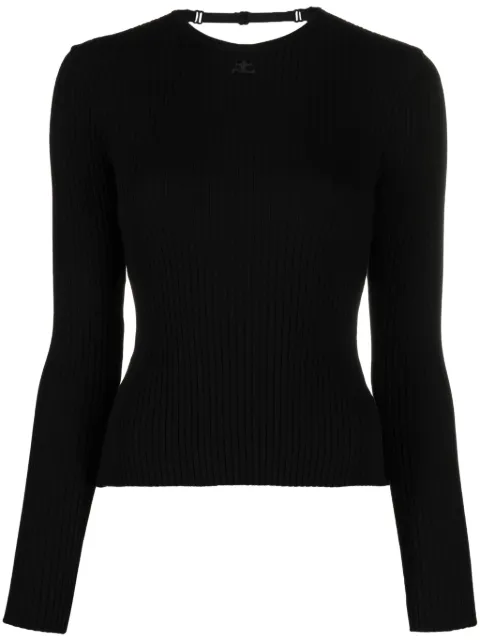 Courrèges open-back fine-ribbed top