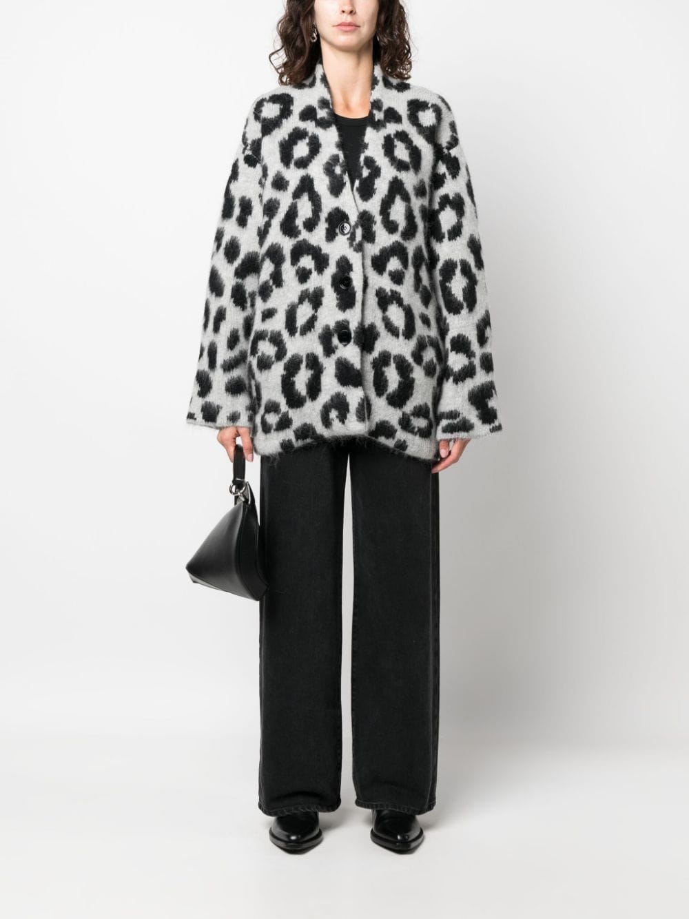 Dorothee Schumacher leopard-print knitted cardi-coat - Grijs