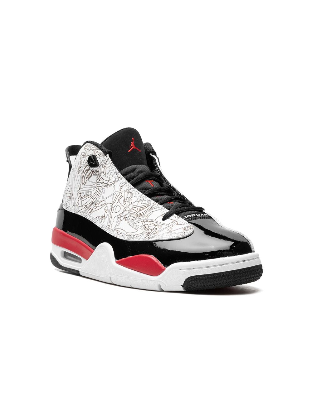 Jordan Kids' Air  Dub Zero "white/fire Red" Sneakers In Black