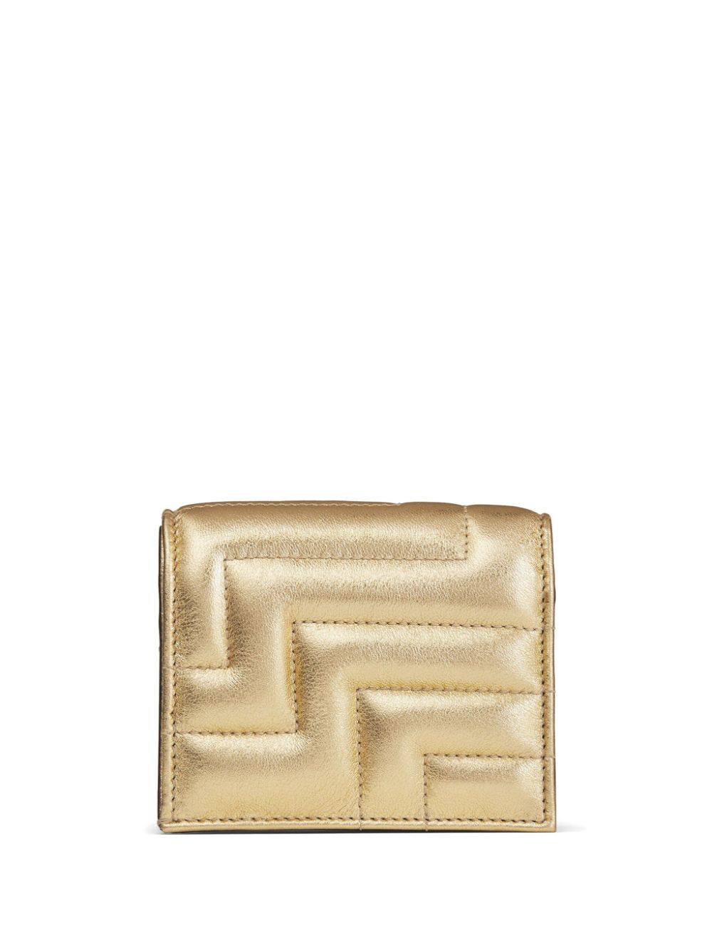 Shop Jimmy Choo Hanne Quilted Metallic Leather Wallet In Gold