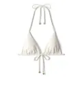 Jimmy Choo Ariah logo-print bikini top - White