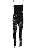 Wolford x Simkhai patterned-intricate sheer jumpsuit - Black