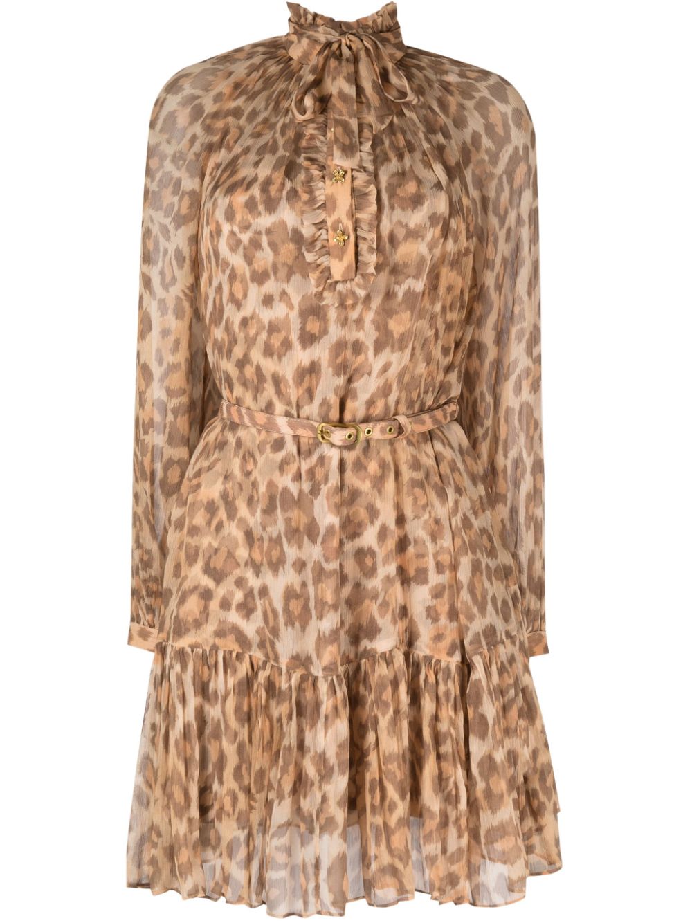 ZIMMERMANN leopard-print belted-waist minidress - Brown