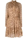 ZIMMERMANN leopard-print belted-waist minidress - Brown