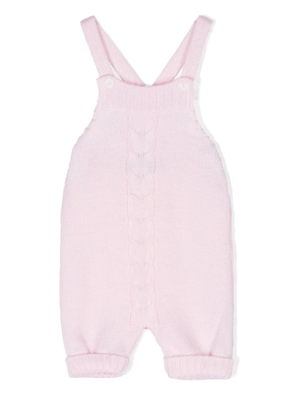 Little Bear Babies' Sleeveless Virgin Wool Romper In Pink