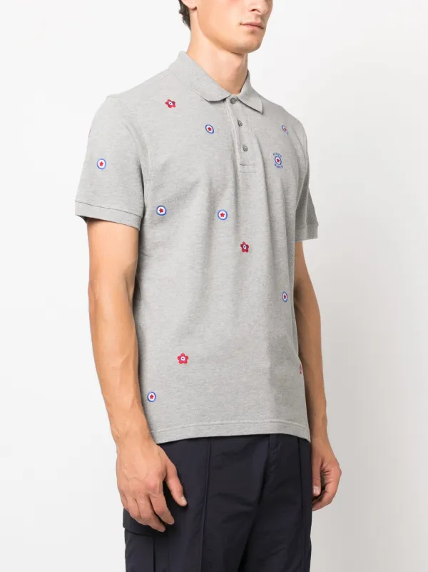 Kenzo Target Embroidered Cotton Shirt | Grey | FARFETCH
