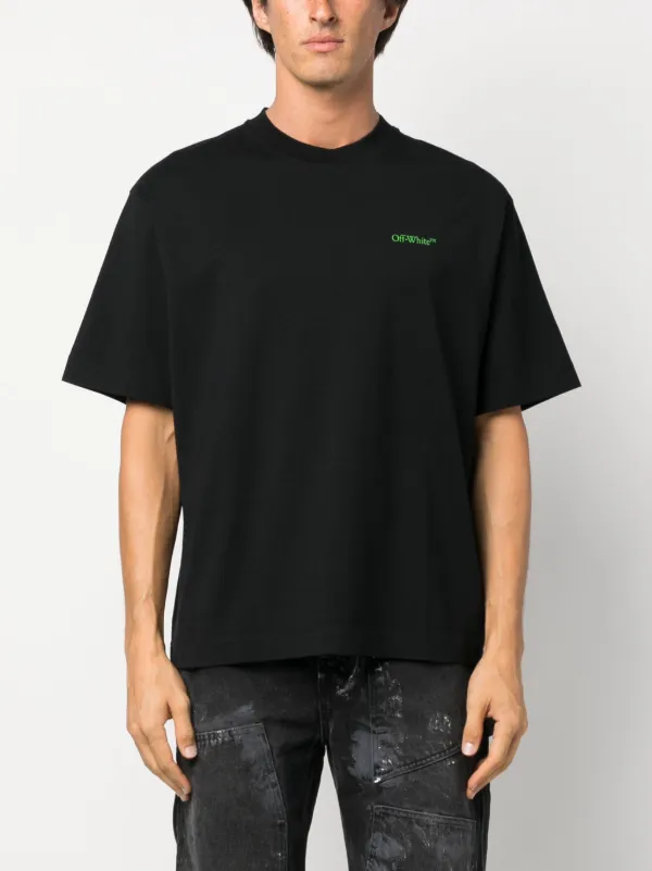 Off-White logo-embroidered T-shirt - Farfetch