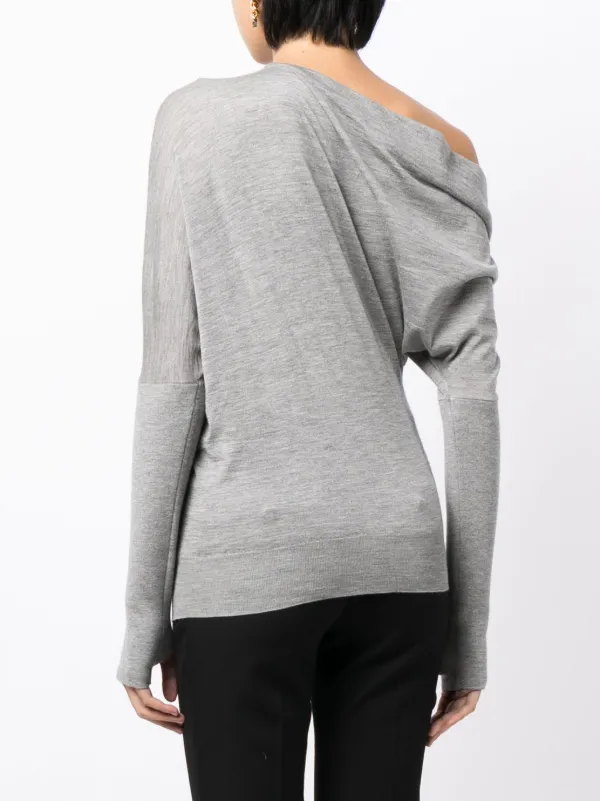 Off the shoulder fine knit clearance jumper