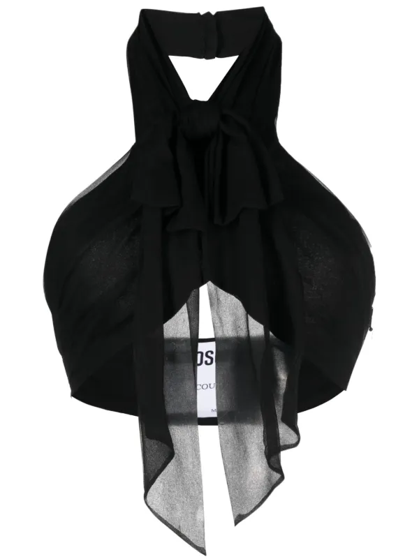 トップス MOSCHINO SILK SLEEVELESS TOP Moschino Sleeveless Silk Blend Knit Top | ShopSimon