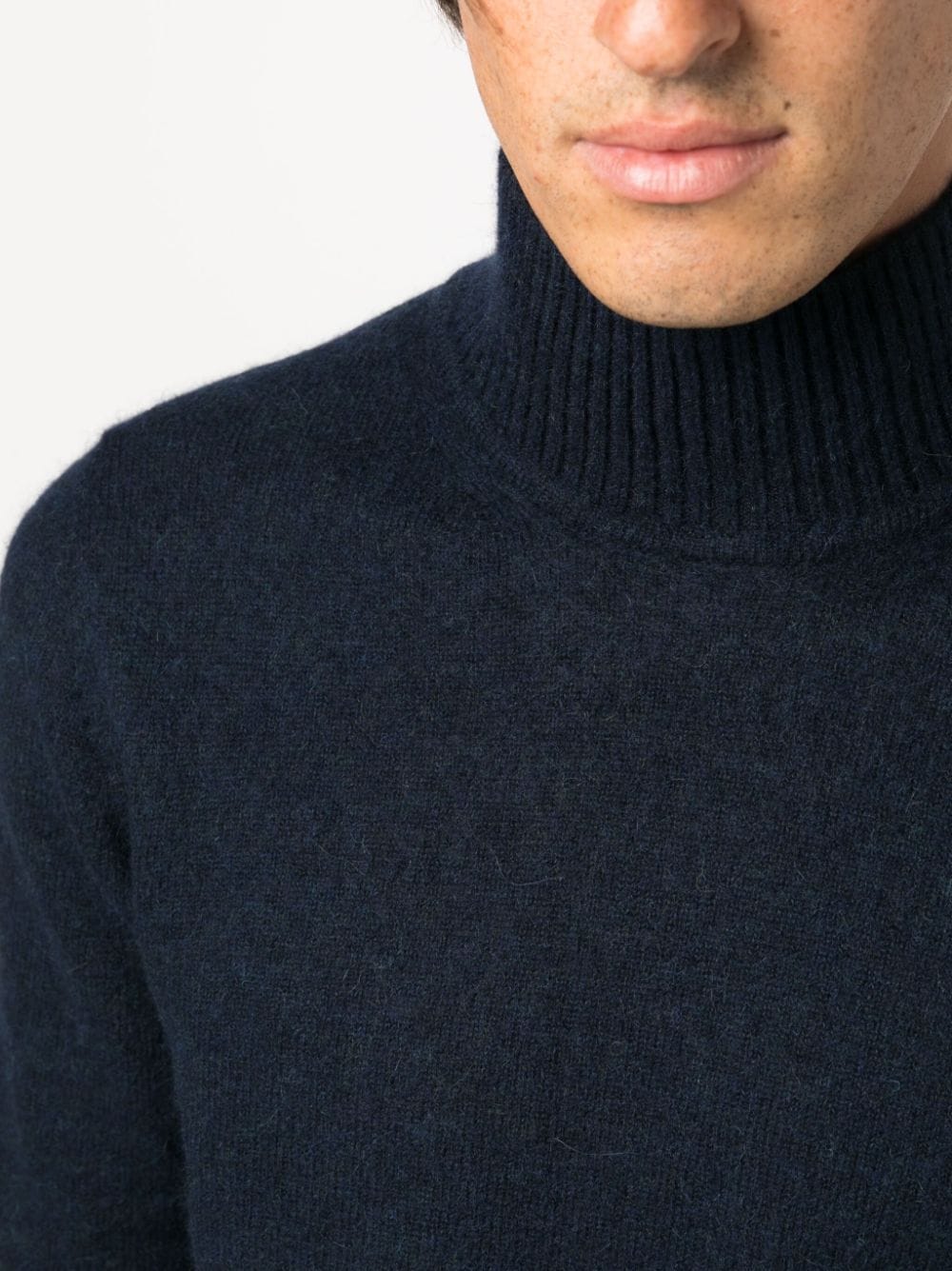 Shop Lardini Fine-knit Roll-neck Jumper In Blue