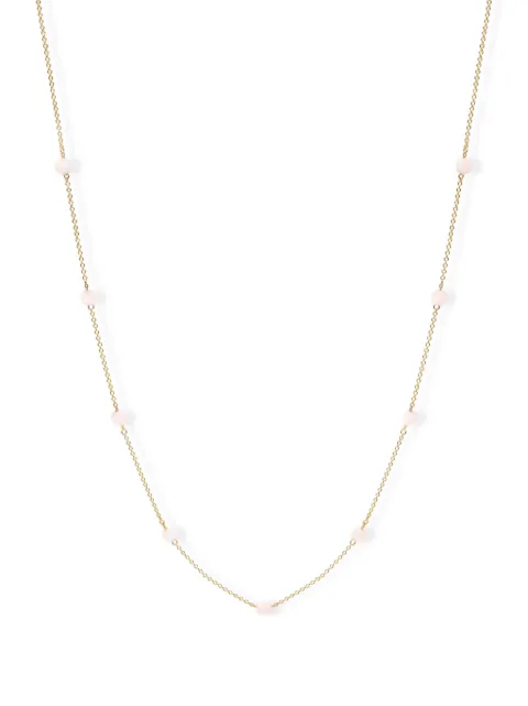 THE ALKEMISTRY 18kt recycled yellow gold Rose Milk pink quartz necklace