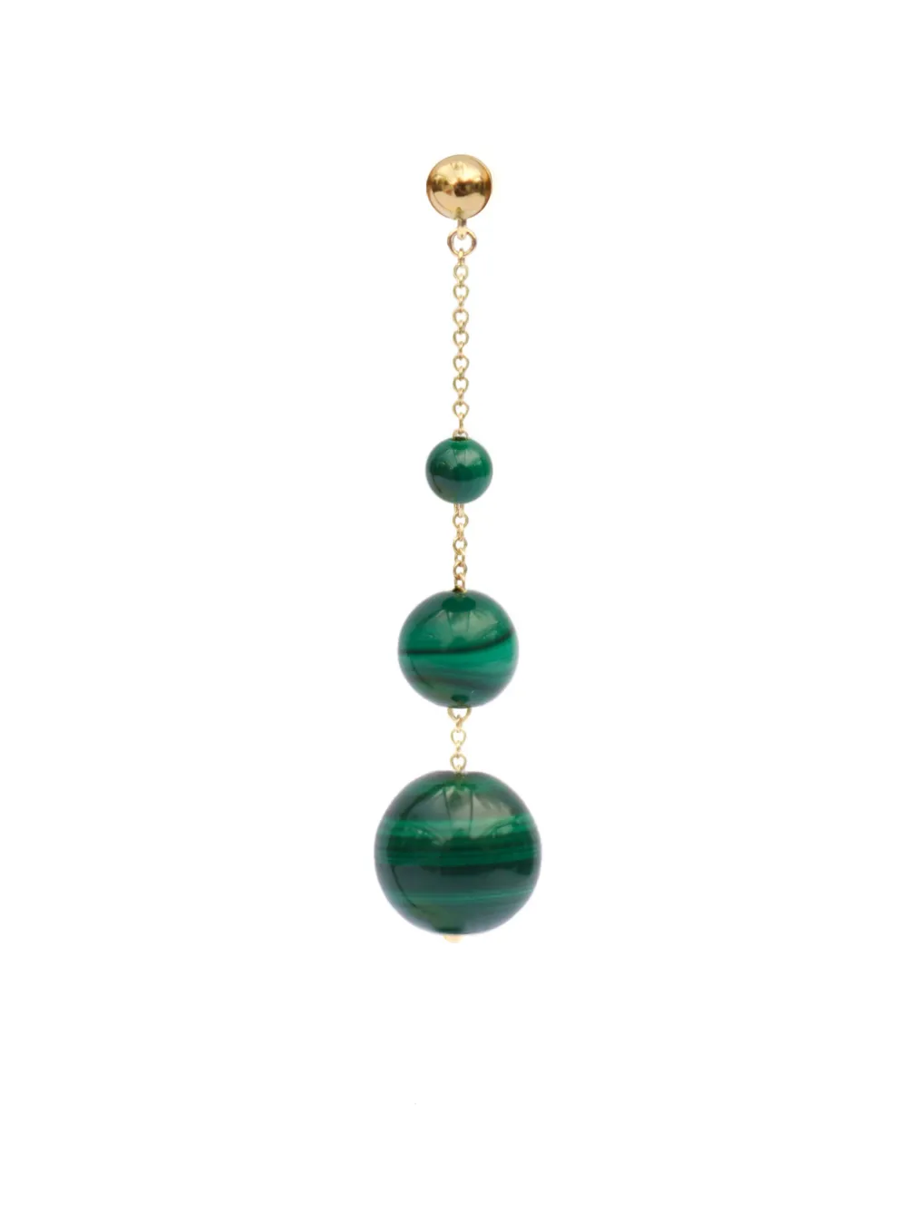 THE ALKEMISTRY 18kt Recycled Yellow Gold Matcha Malachite Earrings