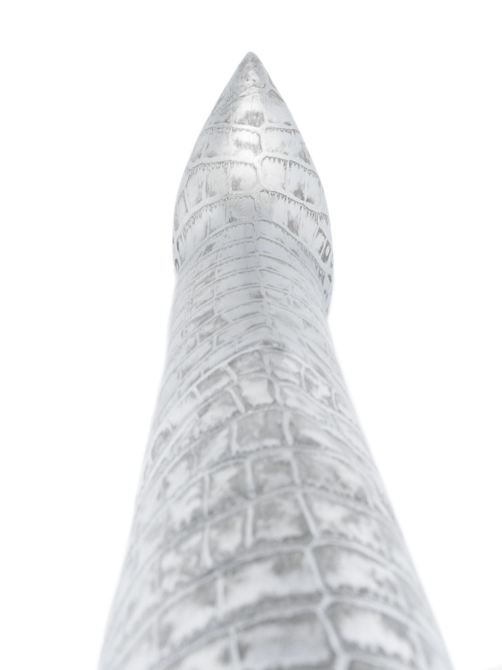 Paris Texas Snake-effect Leather Knee-high Boots In Silver