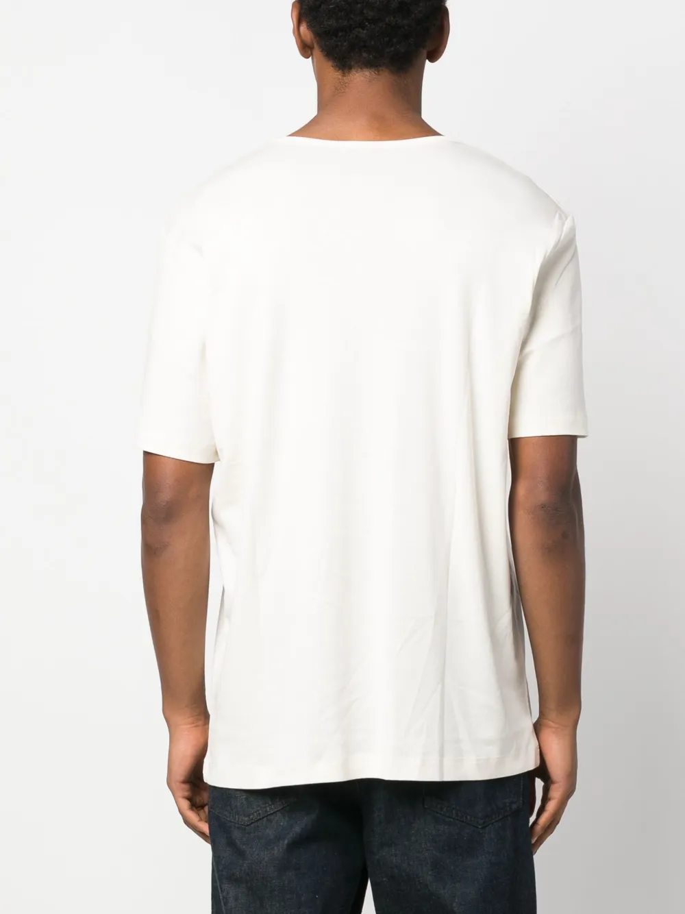 Lemaire Short-sleeved Cotton T-shirt In Neutrals