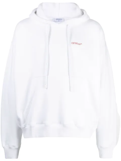Off-White هودي قطن بطبعة شعار الماركة
