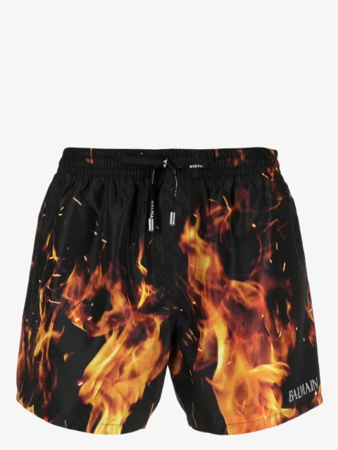 Balmain short de bain à logo imprimé