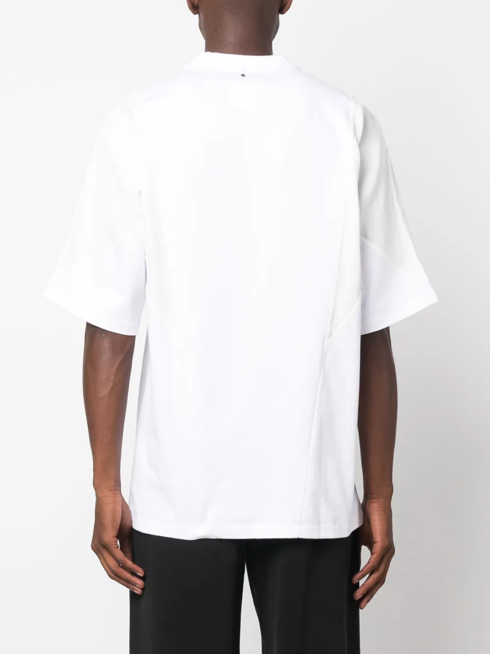 Oamc Panelled Crew-neck T-shirt In Weiss