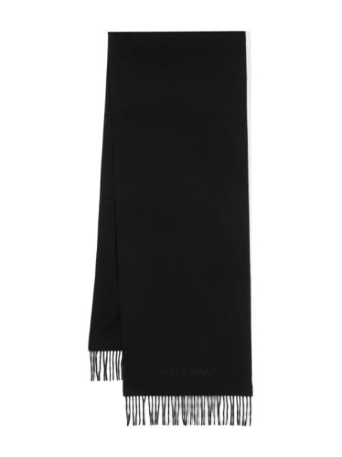 Saint Laurent logo-embroidered cashmere scarf