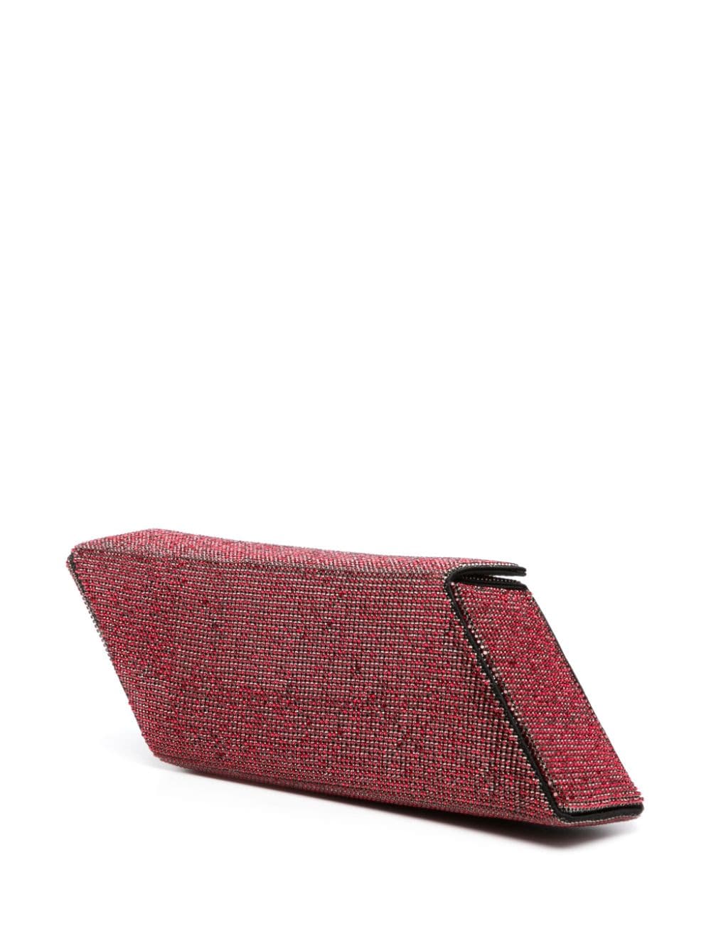 Shop Kara Parallelogram Crystal-embellished Clutch Bag In Red