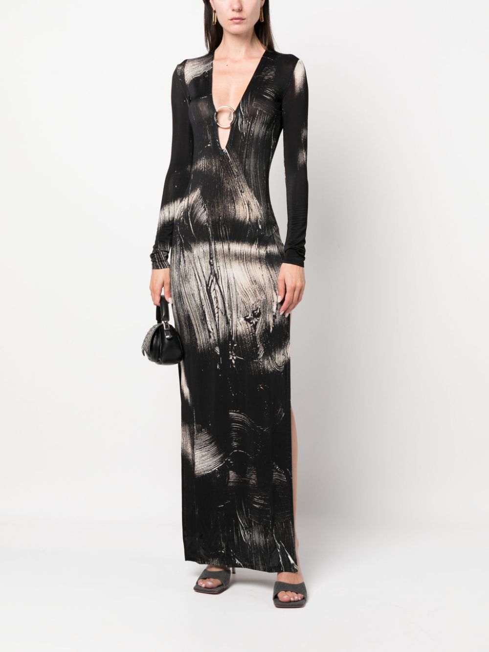 Louisa Ballou Maxi-jurk met zijsplitten - Zwart