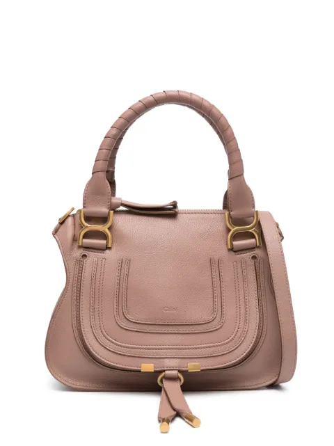 Chloé small Marcie logo-debossed tote bag