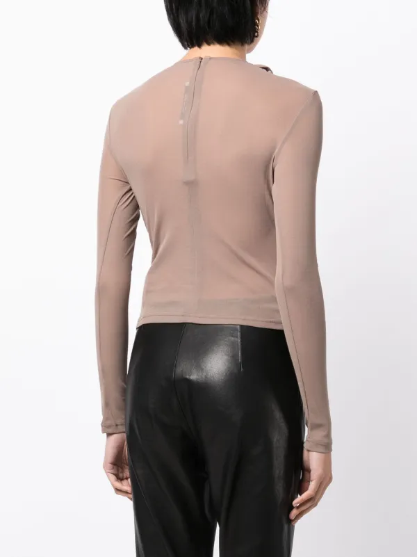 Rokh knot-detail long-sleeve Top | Green | FARFETCH GE