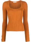TWINSET scoop-neck ribbed-knit top - Orange