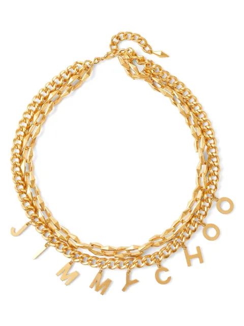 Jimmy Choo collar de cadena con letras del logo