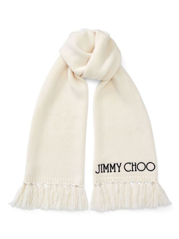 Jimmy Choo Jutta logo-embroidered Wool Scarf - Farfetch
