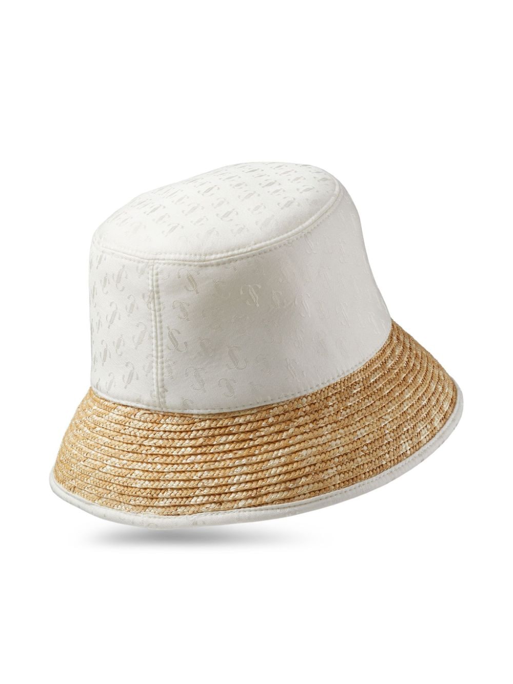 Shop Jimmy Choo Renata Monogram-jacquard Bucket Hat In White