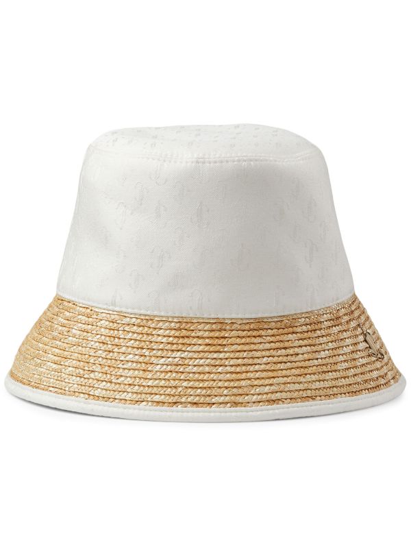 Jimmy Choo Renata monogram-jacquard Bucket Hat | White | FARFETCH BN