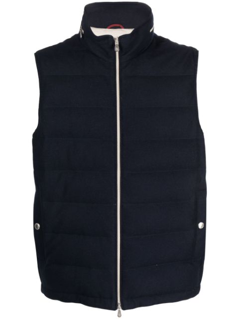 Brunello Cucinelli high-neck zip-fastening gilet Men