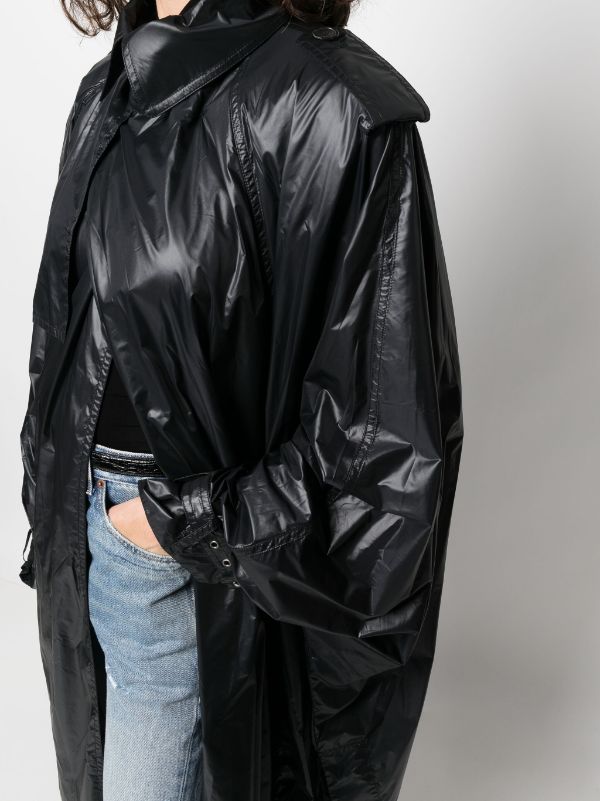 Off-Shoulder Raincoat Black