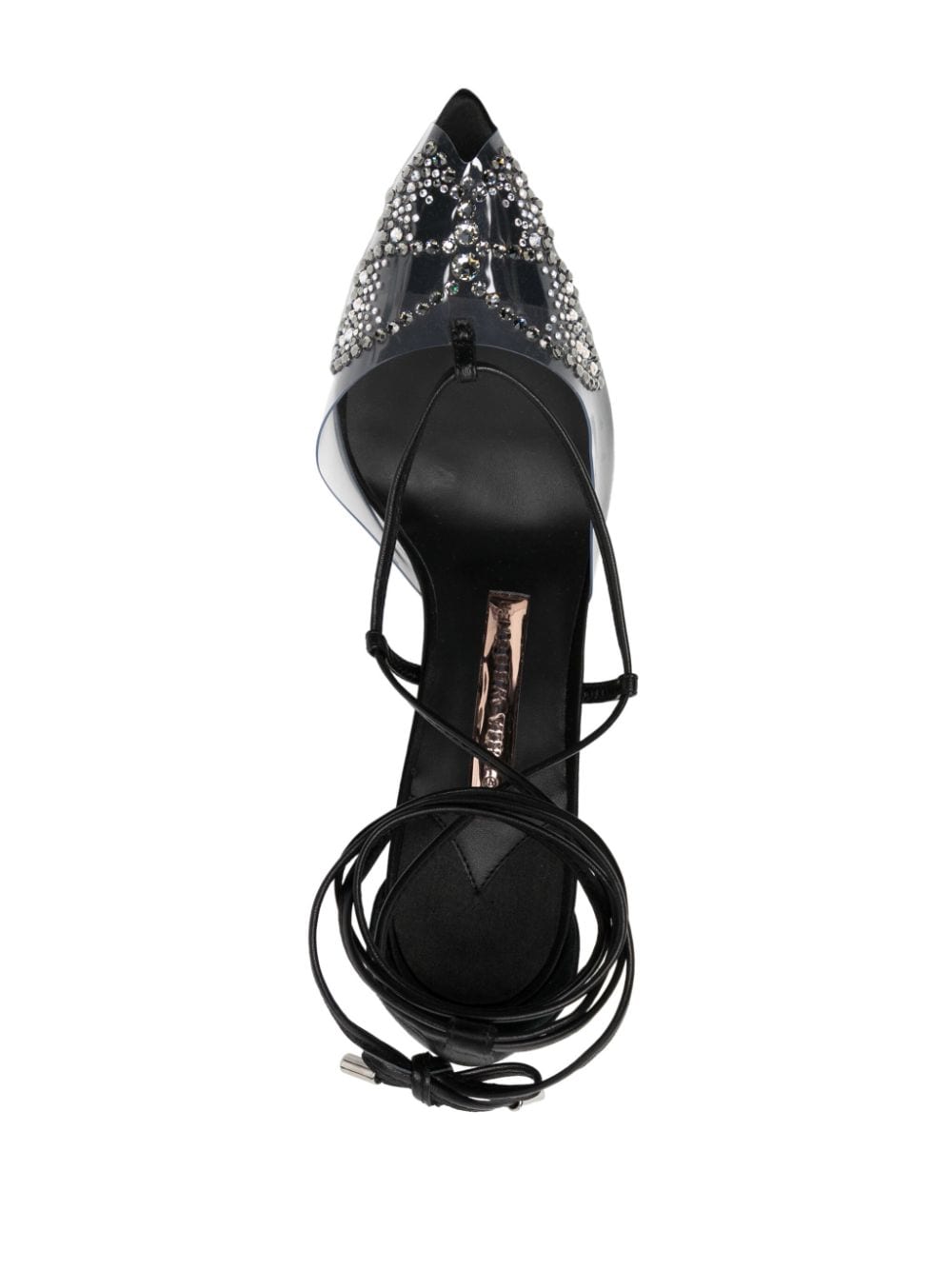 Shop Sophia Webster 90mm Aria Crystal-embellished Pumps In Black